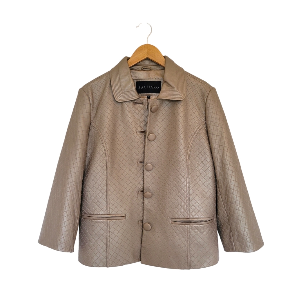 Saguaro Quilted Leather Metallic Gold Jacket